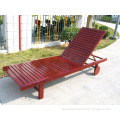 Outdoor wooden chaise longue